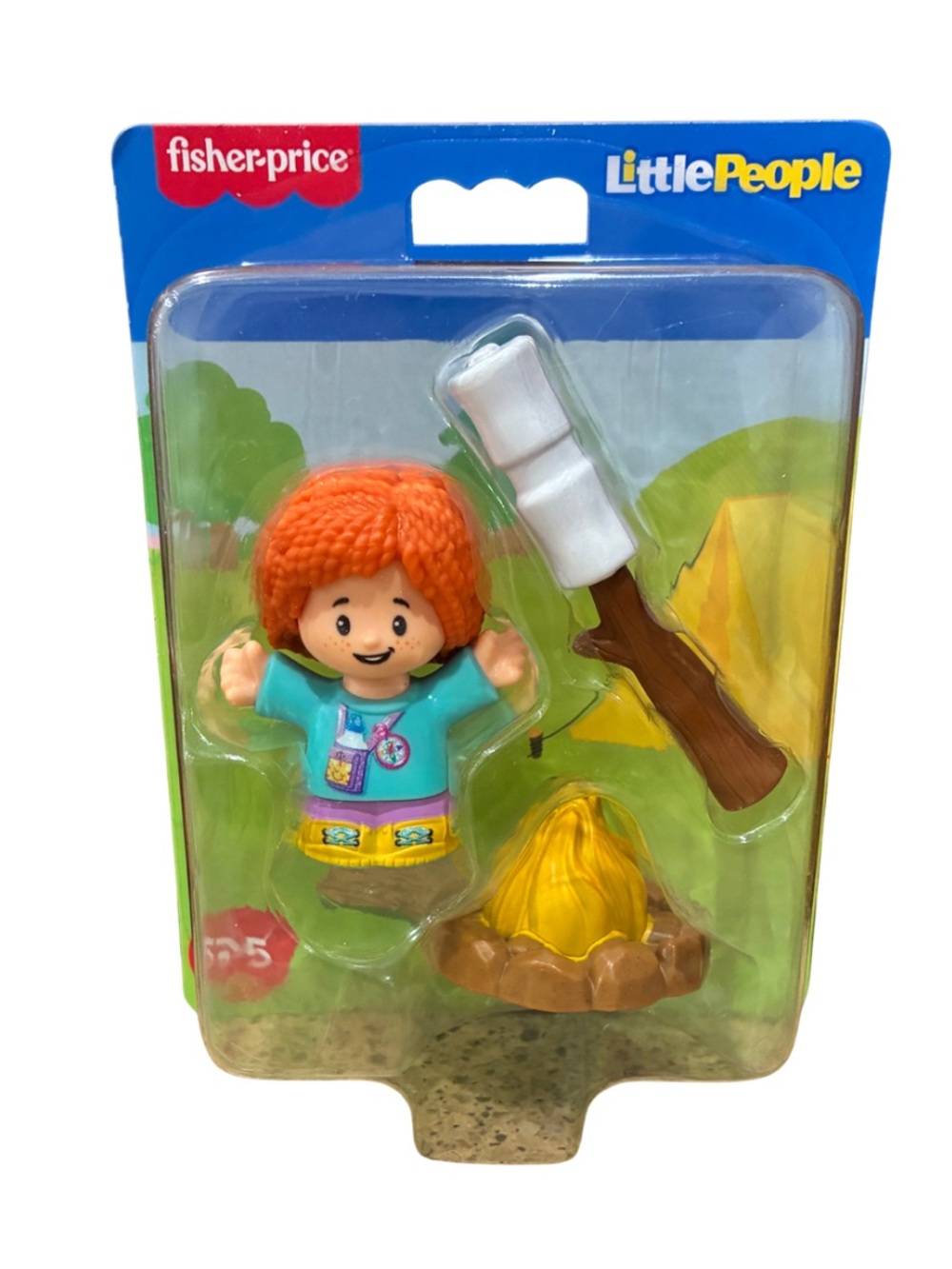 NWT Fisher-Price Little People Camper Figure with Campfire